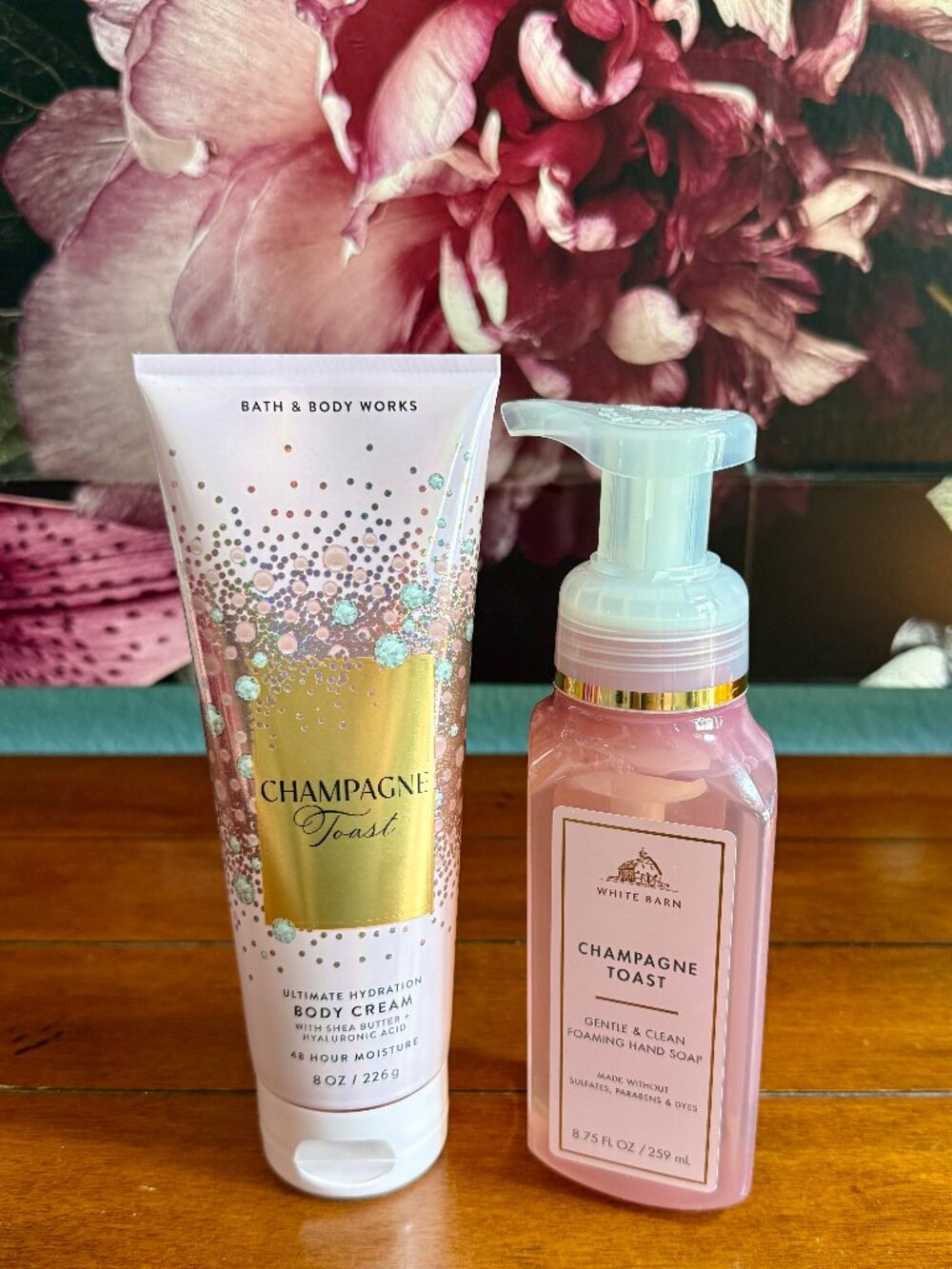 NEW 2-Pc CHAMPAGNE TOAST Body Cream & Foaming Hand Soap Bath & Body Works